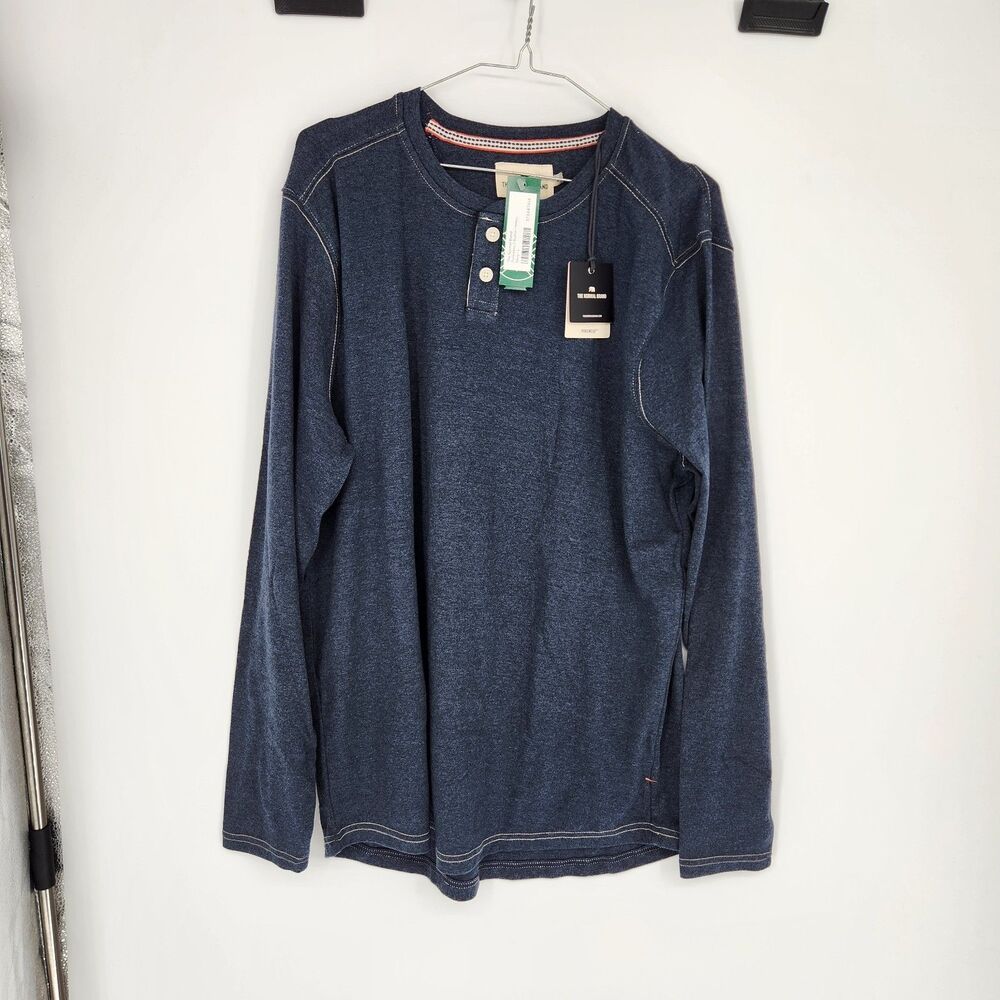 The‎ Normal Brand Men's Navy Large Puremeso 2 Button Henley NWT